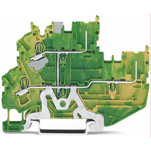 WAGO 2-Leiter/2-Pin-Doppelstock-Basisklemme 2-Leiter/2-Pin-Schutzleiterklemme 2,5 mm? grün-gelb 2022-2207