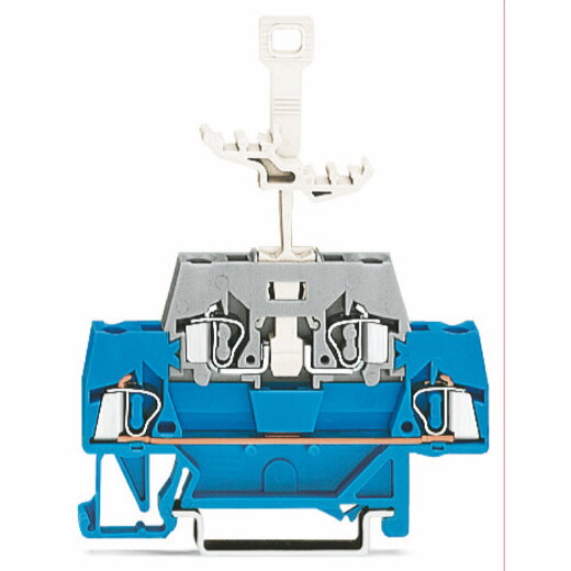 WAGO Doppelstockklemme für Tragschiene 35 x 15 und 35 x 7,5 2,5 mm? blau/grau 280-525