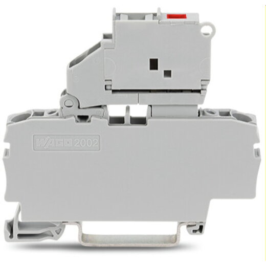 WAGO 2-Leiter-Sicherungsklemme mit schwenkbarem Sicherungshalter mit Abschlussplatte grau 2002-1611/1000-836