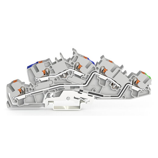 WAGO Installationsetagenklemme N/L/PE Push-in CAGE CLAMP® grau 2205-7646