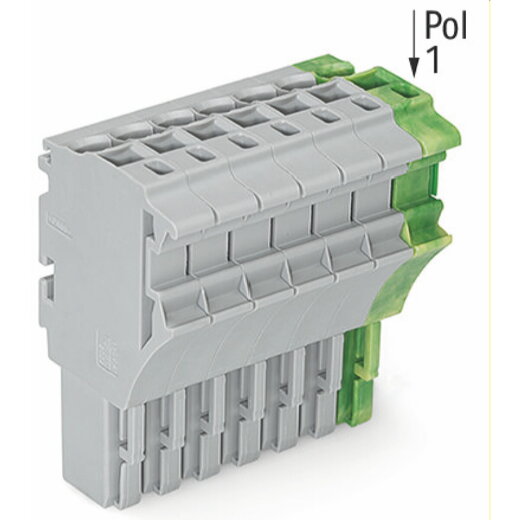 WAGO 1-Leiter-Federleiste Push-in CAGE CLAMP® 4 mm? grau/grün-gelb 2022-108/000-036