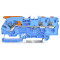WAGO 3-Leiter-Durchgangsklemme mit Hebel und Drücker 4 mm? blau 2104-5304