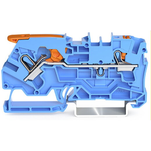 WAGO 2-Leiter-Durchgangsklemme mit Hebel und Drücker 4 mm? blau 2104-5204