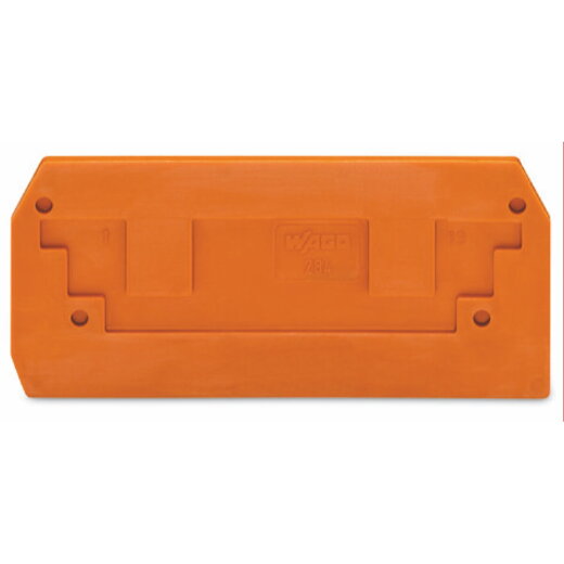 WAGO Abschlussplatte u. Zwischenplatte 284-328 für 2Leiter orange