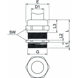 OBO Messing-Kabelverschraubung EMV V-TEC VM25 EMV
