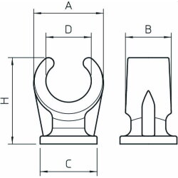OBO Sockel-Klemmschelle 2962 28 lichtgrau 25-28mm