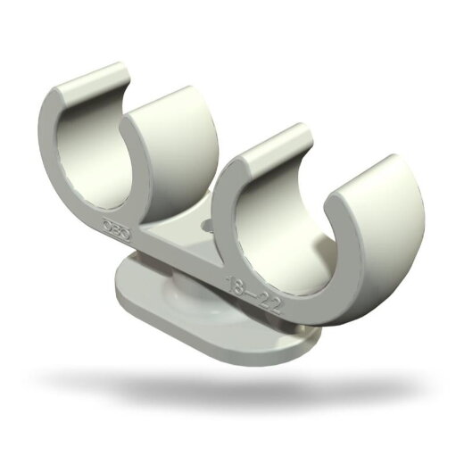 OBO Sockel-Klemmschelle 2962 2x22 lichtgrau 2fach 22mm