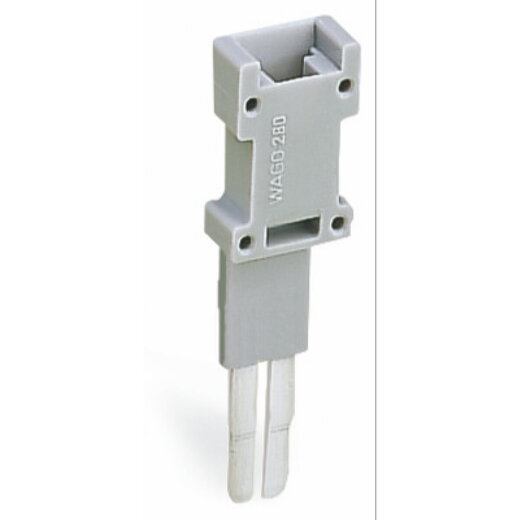 WAGO Prüfsteckermodul anreihbar passend zu allen WAGO-Reihenklemmen der Serien 280 und 780 mit Brückerschlitzen in der Stromschiene grau 280-418