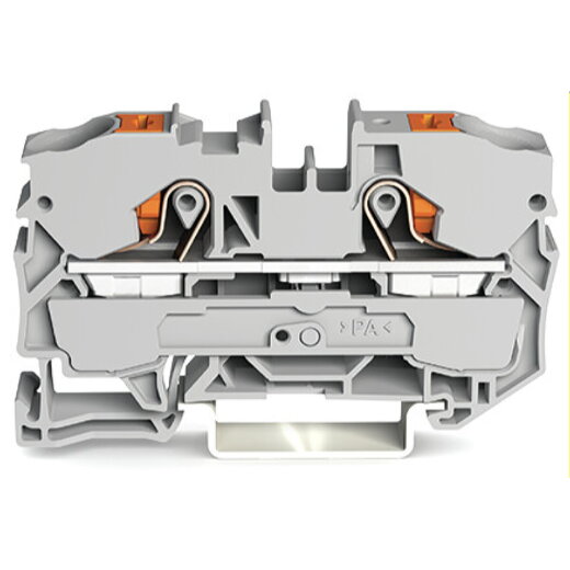 WAGO 2-Leiter-Durchgangsklemme mit Drücker 10 mm? grau 2210-1201