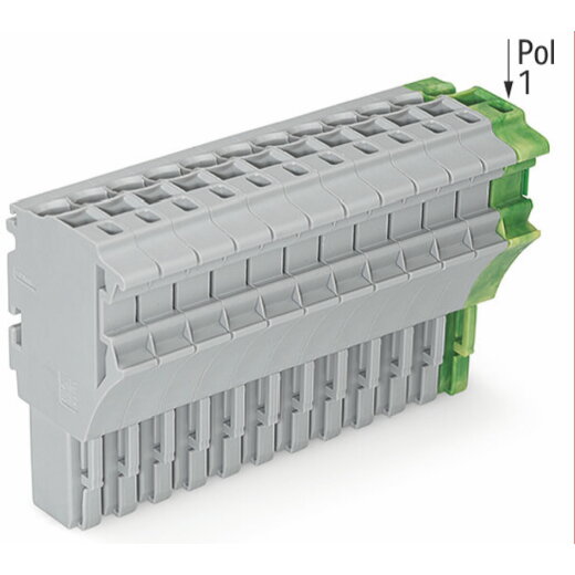 WAGO 1-Leiter-Federleiste Push-in CAGE CLAMP® 4 mm? grau/grün-gelb 2022-115/000-036