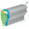 WAGO 1-Leiter-Federleiste Push-in CAGE CLAMP® 4 mm? grün-gelb/blau/grau 2022-114/000-039