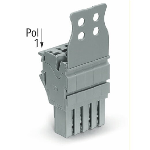 WAGO 1-Leiter-Federleiste Push-in CAGE CLAMP® 4 mm? grau 2022-111/136-000