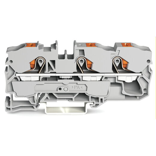 WAGO 3-Leiter-Durchgangsklemme mit Drücker 10 mm? grau 2210-1301