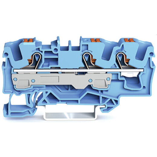 WAGO 3-Leiter-Durchgangsklemme mit Drücker 6 mm? blau 2206-1304