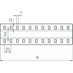 OBO Stossstellenleiste SSLB 600 DD mit 6 Befestigungen breit