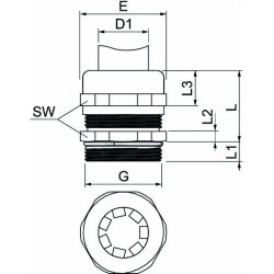 OBO Messing-Kabelverschraubung EMV V-TEC VM32 EMV-K