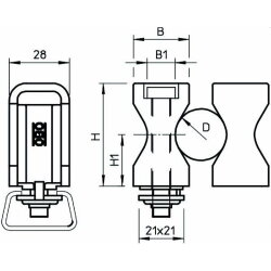 OBO Reihenschelle 2055 24-72 LGR mit Schlitzschraube