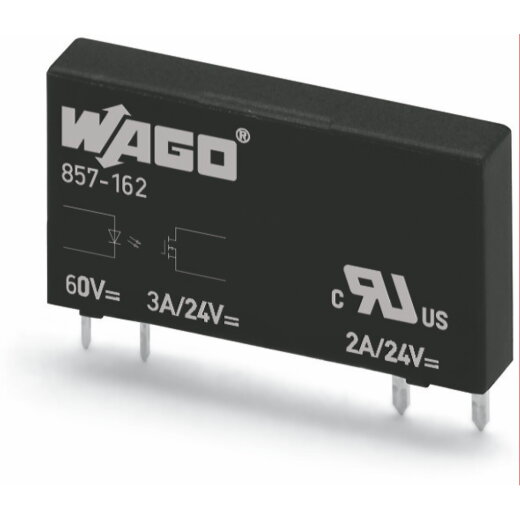WAGO Elementar-Solid-State-Relais Eingangsnennspannung DC 60 V Ausgangsspannungsbereich DC 0 ? 24 V 857-162