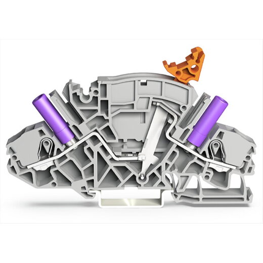 WAGO 2-Leiter-Trenn- und Messklemme z. B. für Stromwandlerschaltungen mit Aufnahme für Schaltungsbrücker grau 2007-8821/045-000