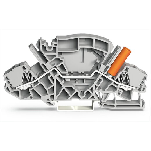 WAGO 2-Leiter-Durchgangsklemme 6 mm? mit berührungssicherer Prüfbuchse grau 2007-8801