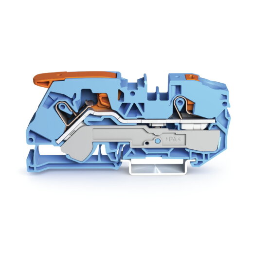 WAGO 2-Leiter-Durchgangsklemme mit Hebel und Drücker 16 mm? blau 2116-5204