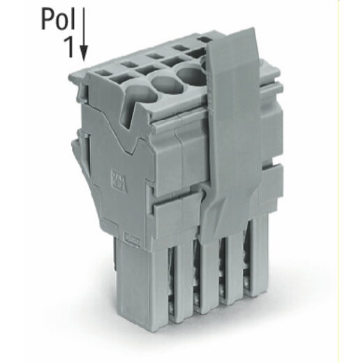 WAGO 1-Leiter-Federleiste Push-in CAGE CLAMP® 4 mm? grau 2022-113/126-000