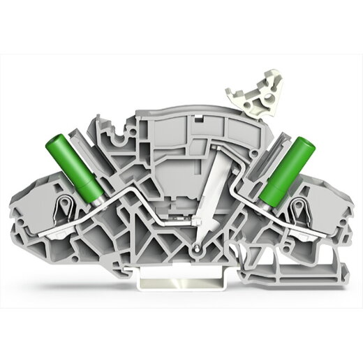 WAGO 2-Leiter-Trenn- und Messklemme z. B. für Spannungswandlerschaltungen mit berührungssicheren Prüfbuchsen grau 2007-8811/044-000