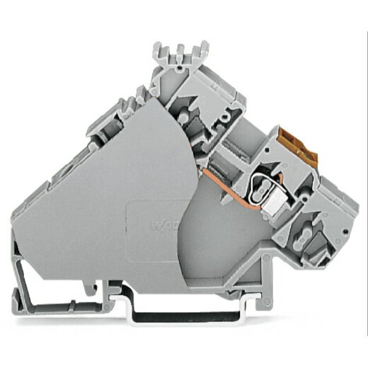 WAGO 3-Leiter-Aktoreneinspeiseklemme mit farbig bedruckten Leitereinführungen 2,5 mm? grau 280-556