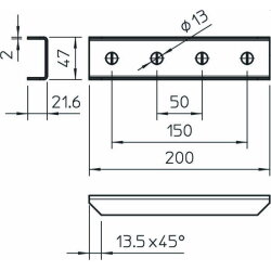 OBO Abstützverbinder GVMS FT 200x48mm mit 4...