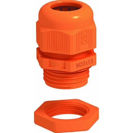 OBO Kabelverschraubung mit Gegenmutter V-TEC VM25+ OR pastellorange