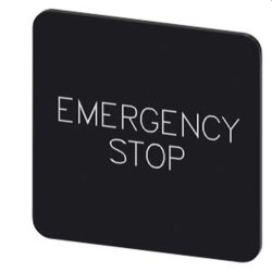 Siemens Bezeichnungsschild 27x27 Emergency Stop...