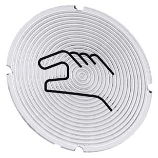 Siemens Einlegeschild rund milchig Symbol Handbetätigung 3SU1900-0AB71-0RP0