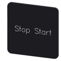Siemens Bezeichnungsschild 27x27 Stop Start...