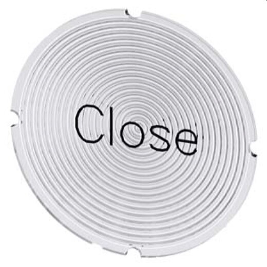 Siemens Einlegeschild rund milchig Symbol Close 3SU1900-0AB71-0DX0
