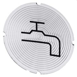 Siemens Einlegeschild rund milchig Symbol Wasserzulauf...