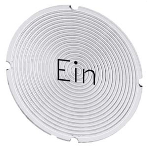 Siemens Einlegeschild rund milchig Symbol Ein 3SU1900-0AB71-0AB0