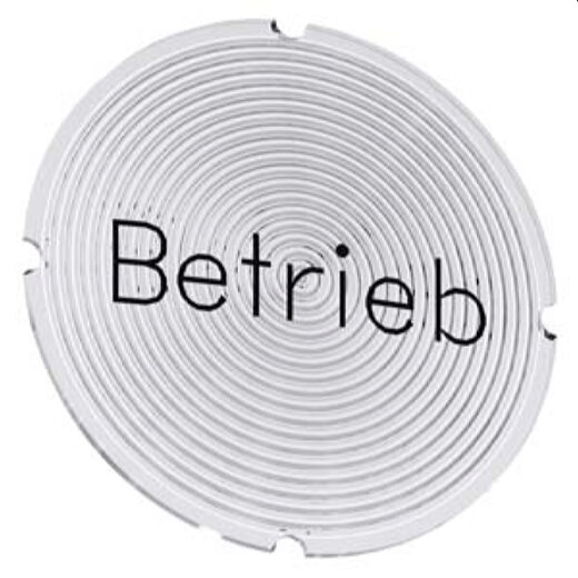 Siemens Einlegeschild rund milchig Symbol Betrieb 3SU1900-0AB71-0AP0
