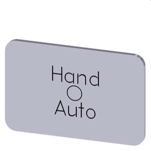 Siemens Bezeichnungsschild 17,5x27 Hand O Auto 3SU1900-0AD81-0DD0