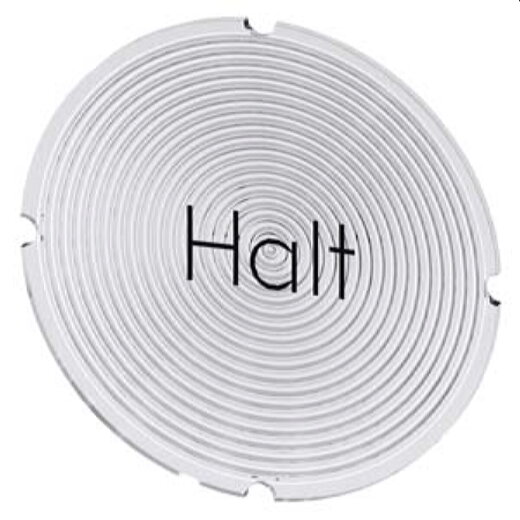 Siemens Einlegeschild rund milchig Symbol Halt 3SU1900-0AB71-0AK0