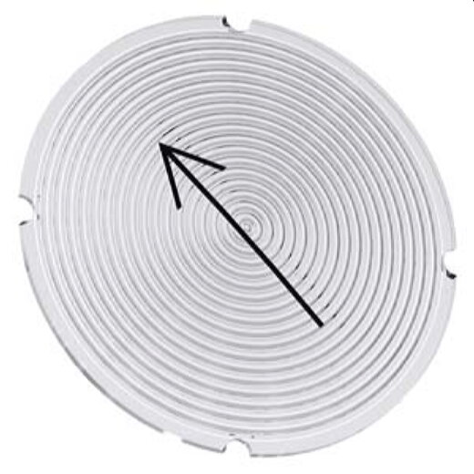 Siemens Einlegeschild rund milchig Symbol Pfeilrichtung 3SU1900-0AB71-0QS0
