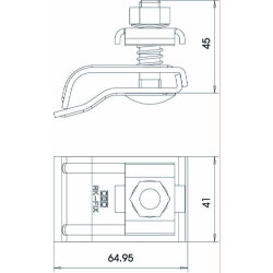 OBO Rinnenklemme RK-FIX/VA mit Feder Edelstahl VA1.4301