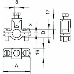 OBO Erdungsschelle 950/Z 1 3/4" Zinkdruckguss