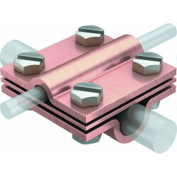 OBO Kreuzverbinder m.Zwischenplatte 252 8-10xRd16 CU Kupfer