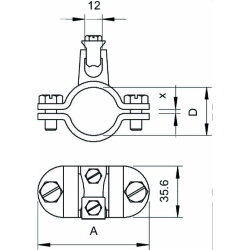 OBO Erdungsschelle 952/Z 1 1/2" Stahl