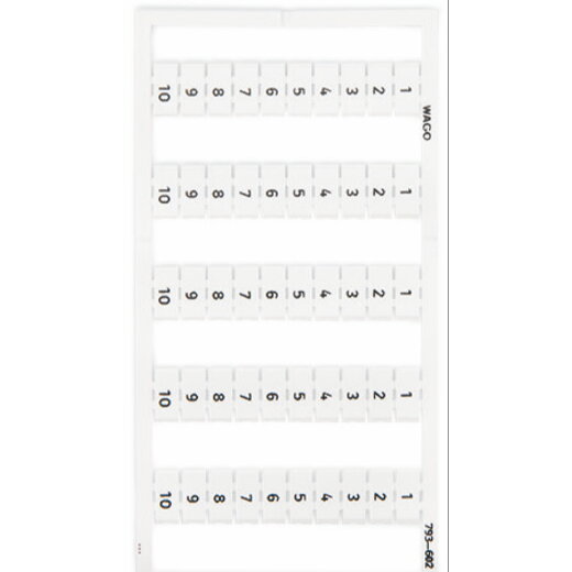WAGO WMB Beschriftungsystem 793-602 Aufdruck 1-10 (10X)