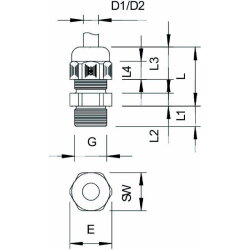 OBO Kabelverschraubung V-TEC PG42 lichtgrau