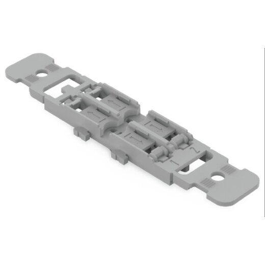 WAGO Befestigungsadapter mit Zugentlastung 2-fach für Durchgangsverbinder mit Hebel grau 221-2512