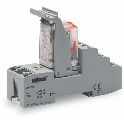 WAGO Relaismodul Eingangsnennspannung AC 230 V 2 Wechsler grau 858-528