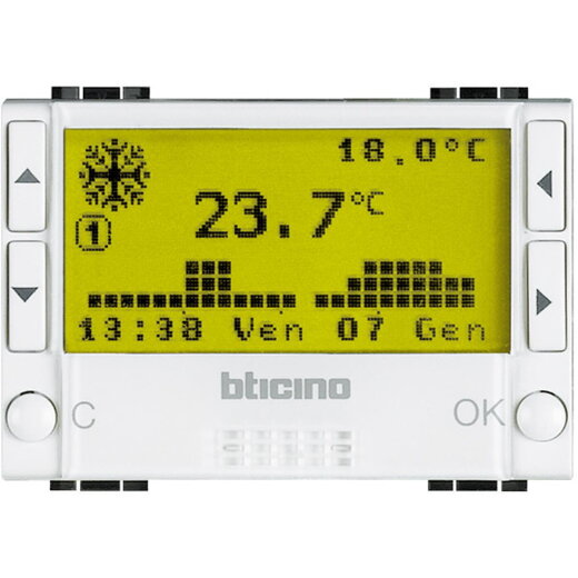 Bticino Thermostat mit Display weiss UP