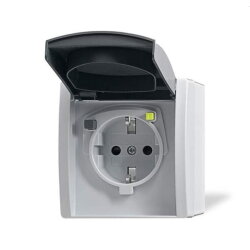 Busch-Jaeger FI-Schutz-Steckdose 3120 EWB-53 VDE0664 WG grau